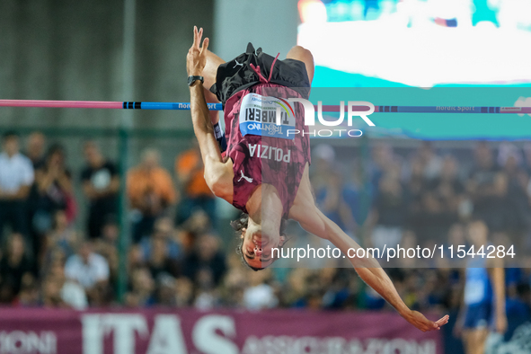 Gianmarco Tamberi from Italy participates in the 60th Palio Citta della Quercia, valid for the World Athletics Continental Tour, at Quercia...