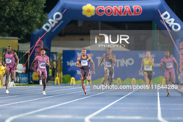 Ronnie Baker from the United States, Ole Edoburun from Great Britain, and Ojai Austin from the United States during the 60th Palio Citta del...