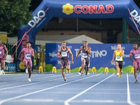 Ronnie Baker from the United States, Ole Edoburun from Great Britain, and Ojai Austin from the United States during the 60th Palio Citta del...