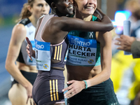 (Left to right) Nelly Chepchirchir from Kenya and Sage Hurta Klecker from the United States during the 60th Palio Citta della Quercia, valid...