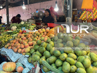 Connemara Market (Palayam Market) in Thiruvananthapuram, Kerala, India, on April 13, 2024. The Connemara Market (Palayam Market) is establis...