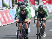 Participants ride during the 12th Round of the Poyang Lake International Cycling Competition in Leping, China, on September 3, 2024. (