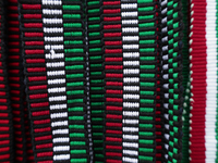 Sale of tricolour ribbons in Mexico City, Mexico, on September 3, 2024, on the eve of the Cry of Independence of Mexico to be held on Septem...