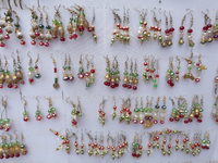 Earring sale takes place on Tuesday, September 3, 2024, in the Zocalo of Mexico City, Mexico, on the eve of Mexico's Independence Day, which...