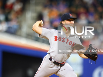 Boston Red Sox pitcher Kutter Crawford #50 throws during the second inning of the baseball game against the New York Mets at Citi Field in C...