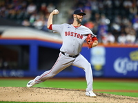 Boston Red Sox pitcher Chris Martin #55 throws during the ninth inning of the baseball game against the New York Mets at Citi Field in Coron...