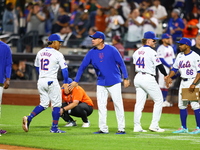 The New York Mets celebrate after their 7-2 win against the Boston Red Sox at Citi Field in Corona, N.Y., on September 3, 2024. (