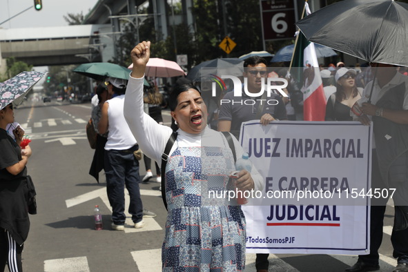 Law students from different universities join a demonstration outside the Sala de Armas in the Ciudad Deportiva to protest against the judic...