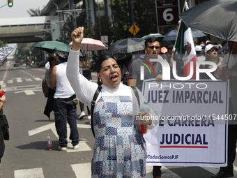 Law students from different universities join a demonstration outside the Sala de Armas in the Ciudad Deportiva to protest against the judic...