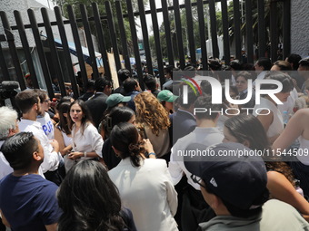 Law students from different universities join a demonstration outside the Sala de Armas in the Ciudad Deportiva to protest against the judic...