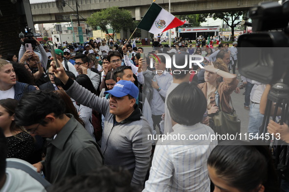 Law students from different universities join a demonstration outside the Sala de Armas in the Ciudad Deportiva to protest against the judic...