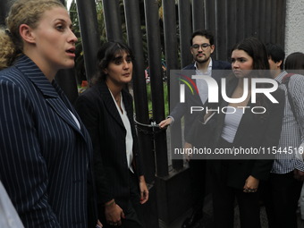 Law students from different universities join a demonstration outside the Sala de Armas in the Ciudad Deportiva to protest against the judic...