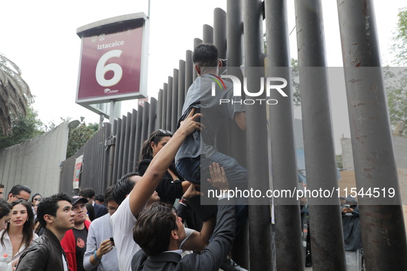 Law students from different universities join a demonstration outside the Sala de Armas in the Ciudad Deportiva to protest against the judic...