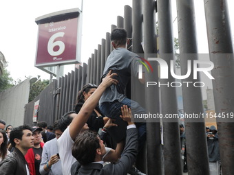 Law students from different universities join a demonstration outside the Sala de Armas in the Ciudad Deportiva to protest against the judic...