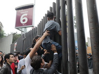 Law students from different universities join a demonstration outside the Sala de Armas in the Ciudad Deportiva to protest against the judic...