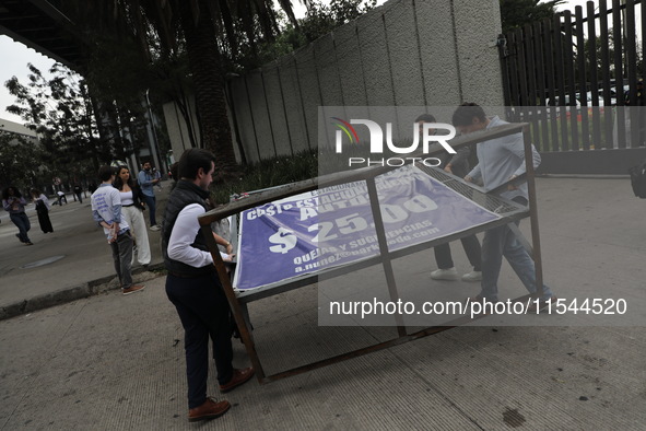 Law students from different universities join a demonstration outside the Sala de Armas in the Ciudad Deportiva to protest against the judic...