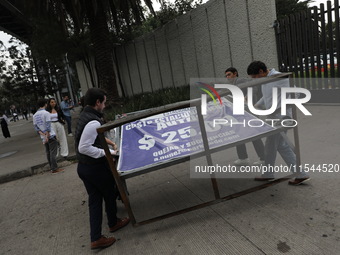 Law students from different universities join a demonstration outside the Sala de Armas in the Ciudad Deportiva to protest against the judic...