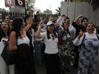 Law students from different universities join a demonstration outside the Sala de Armas in the Ciudad Deportiva to protest against the judic...