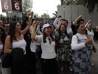 Law students from different universities join a demonstration outside the Sala de Armas in the Ciudad Deportiva to protest against the judic...