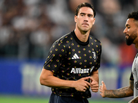 Dusan Vlahovic of Juventus during the Serie A match between Juventus FC and AS Roma at Allianz Stadium in Turin, Italy, on September 1, 2024...