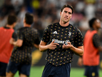 Dusan Vlahovic of Juventus during the Serie A match between Juventus FC and AS Roma at Allianz Stadium in Turin, Italy, on September 1, 2024...