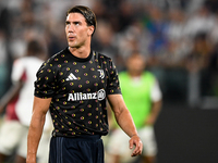 Dusan Vlahovic of Juventus during the Serie A match between Juventus FC and AS Roma at Allianz Stadium in Turin, Italy, on September 1, 2024...