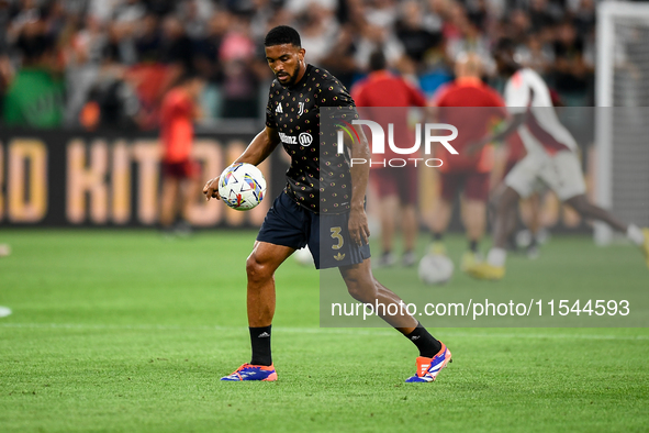 Bremer of Juventus during the Serie A match between Juventus FC and AS Roma at Allianz Stadium in Turin, Italy, on September 1, 2024. 