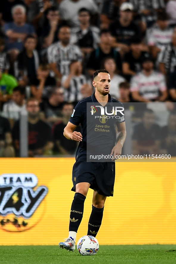 Federico Gatti of Juventus during the Serie A match between Juventus FC and AS Roma at Allianz Stadium in Turin, Italy, on September 1, 2024...