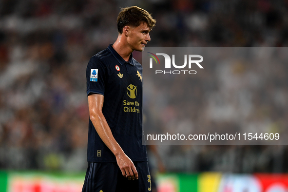 Nicolo Savona of Juventus during the Serie A match between Juventus FC and AS Roma at Allianz Stadium in Turin, Italy, on September 1, 2024....