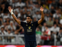 Bremer of Juventus gestures during the Serie A match between Juventus FC and AS Roma at Allianz Stadium in Turin, Italy, on September 1, 202...