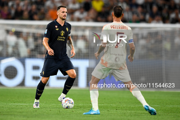 Federico Gatti of Juventus during the Serie A match between Juventus FC and AS Roma at Allianz Stadium in Turin, Italy, on September 1, 2024...