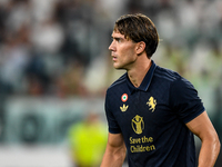 Dusan Vlahovic of Juventus during the Serie A match between Juventus FC and AS Roma at Allianz Stadium in Turin, Italy, on September 1, 2024...