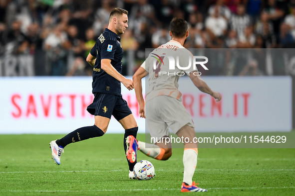 Teun Koopmeiners of Juventus during the Serie A match between Juventus FC and AS Roma at Allianz Stadium in Turin, Italy, on September 1, 20...