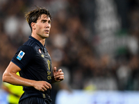 Dusan Vlahovic of Juventus during the Serie A match between Juventus FC and AS Roma at Allianz Stadium in Turin, Italy, on September 1, 2024...