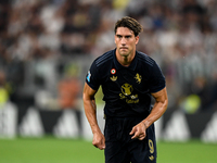 Dusan Vlahovic of Juventus during the Serie A match between Juventus FC and AS Roma at Allianz Stadium in Turin, Italy, on September 1, 2024...