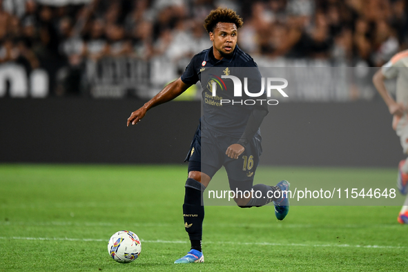 Weston McKennie of Juventus during the Serie A match between Juventus FC and AS Roma at Allianz Stadium in Turin, Italy, on September 1, 202...