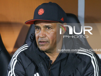 Carlos Paniagua coaches the Colombian national team during the FIFA U-20 Women's World Cup 2024 match between Colombia and Cameroon at the E...