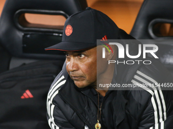 Carlos Paniagua coaches the Colombian national team during the FIFA U-20 Women's World Cup 2024 match between Colombia and Cameroon at the E...