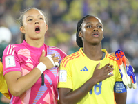 Luisa Agudelo and Linda Caicedo of Colombia during the FIFA U-20 Women's World Cup 2024 match between Colombia and Cameroon at the El Campin...