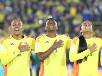 Mary Jose Alvarez, Yunaira Lopez, and Maithe Lopez of Colombia during the FIFA U-20 Women's World Cup 2024 match between Colombia and Camero...