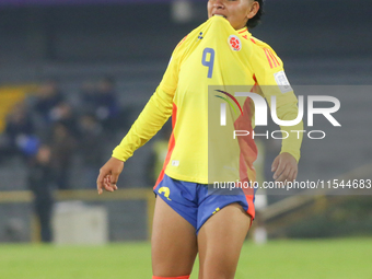 Yessica Munoz of Colombia celebrates scoring during the FIFA U-20 Women's World Cup 2024 match between Colombia and Cameroon at the El Campi...