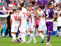 Daniel Maldini of AC Monza celebrates after scoring second goal during the Serie A Enilive match between ACF Fiorentina and AC Monza at Stad...