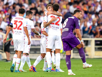 Daniel Maldini of AC Monza celebrates after scoring second goal during the Serie A Enilive match between ACF Fiorentina and AC Monza at Stad...