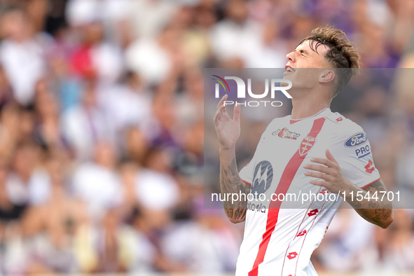 Daniel Maldini of AC Monza reacts during the Serie A Enilive match between ACF Fiorentina and AC Monza at Stadio Artemio Franchi on Septembe...