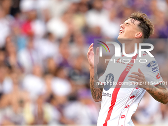 Daniel Maldini of AC Monza reacts during the Serie A Enilive match between ACF Fiorentina and AC Monza at Stadio Artemio Franchi on Septembe...