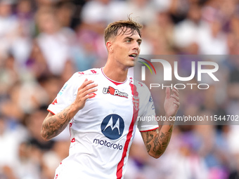 Daniel Maldini of AC Monza looks dejected during the Serie A Enilive match between ACF Fiorentina and AC Monza at Stadio Artemio Franchi on...