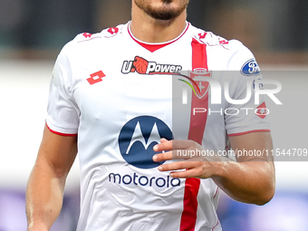 Andrea Carboni of AC Monza looks on during the Serie A Enilive match between ACF Fiorentina and AC Monza at Stadio Artemio Franchi on Septem...