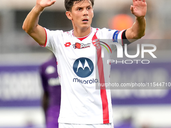 Matteo Pessina of AC Monza gestures during the Serie A Enilive match between ACF Fiorentina and AC Monza at Stadio Artemio Franchi on Septem...