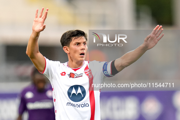 Matteo Pessina of AC Monza gestures during the Serie A Enilive match between ACF Fiorentina and AC Monza at Stadio Artemio Franchi on Septem...