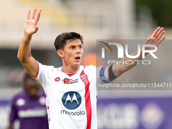 Matteo Pessina of AC Monza gestures during the Serie A Enilive match between ACF Fiorentina and AC Monza at Stadio Artemio Franchi on Septem...